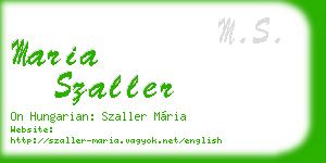 maria szaller business card